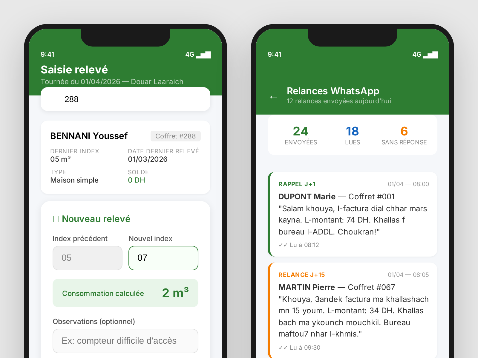 App mobile agent terrain O-Atlas